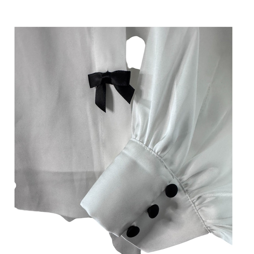 Generation Love‎ Arly Bow Blouse White Black Long Sleeve XL Top NWT (G) - Picture 8 of 11
